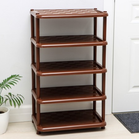 Shoe shelf "Universal", 5 tiers, 49.7 × 30.7 × 83.7 cm, brown color-1