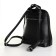 City backpack of artificial leather with lightning, black color