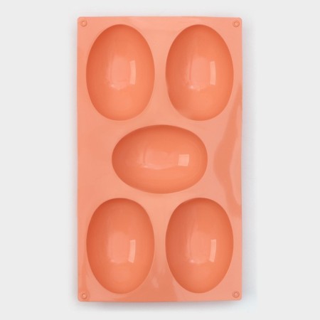 Baking uniform “Egg”, silicone, 30 × 17.5 cm, 5 cells (10 × 7 × 3.5 cm), Mix color-2