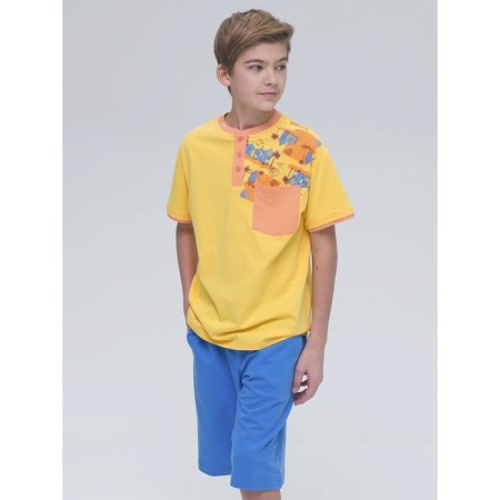 Henley T -shirt for Pelican boy, height 122 cm, yellow color-4