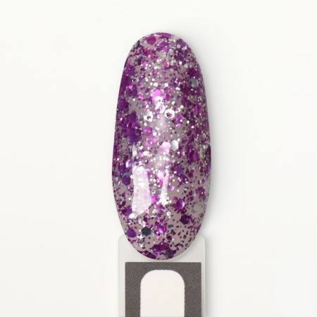 Nail varnish gel, Glitter Flash, 3 phase, 8ml, LED/UV, Transparent/purple color (08)-8