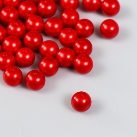 Set of beads "needlework" plastic, diameter 10 mm, 25 g, scarlet
