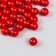 Set of beads "needlework" plastic, diameter 10 mm, 25 g, scarlet