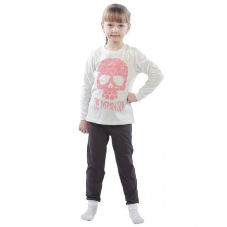 Children's suit "Skull", height 122 cm, milk color