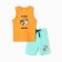 Set for a boy (T -shirt/shorts), ocher/menthol color, height 92 cm
