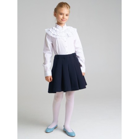 Blouse for a girl with ruffles and beads, height 134 cm-4