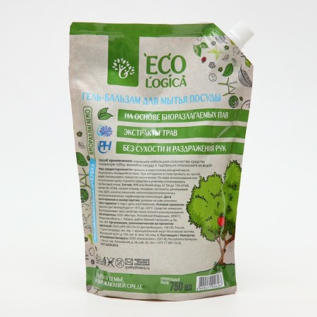 Ecologica dishwashing gel, "plant extracts", doipak, 750 ml-1
