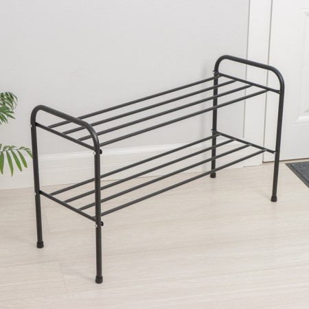 Shoe stand, 2 tiers, 82.5 × 32 × 48.5 cm, black color-2