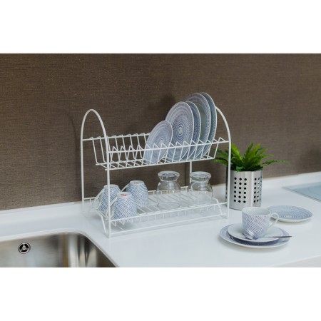 Drying Dishes 2-tier "Lux", 40 × 24 × 35 cm, white color-3