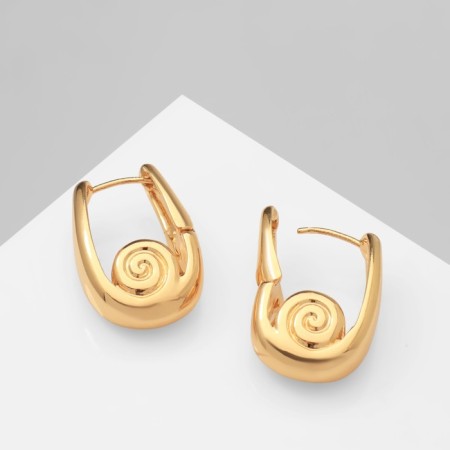 Earrings Metal "Chord" Lira, wave, color gold-3