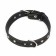 Collar of two-layer leather decorated, 64 x 3 cm, Osh 40-55 cm, black