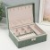 Casket to the leatherette for jewelry "Green" combined 23x17.2x9 cm