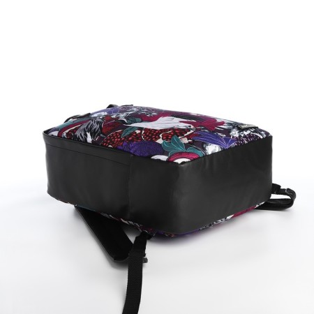 A backpack - a bag, Erich Krause, a wallet from textiles, artificial leather, purple color-2