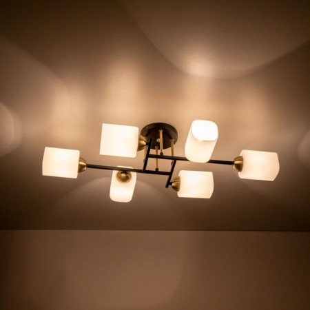 Ceiling chandelier Citilux "Henry" CL130265, 79.5x42x1.5 cm, 6x75W, E27, Black Color Black-7