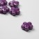 Bead ceramic "flower" five -line, 1.75 × 1.75 × 0.5cm, (set of 5 pcs.), Purple color