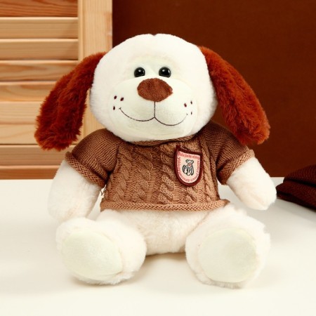 Soft toy "Dog" in a sweater, 26 cm, color mix