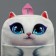 Baby backpack for a girl "cat" with a heart