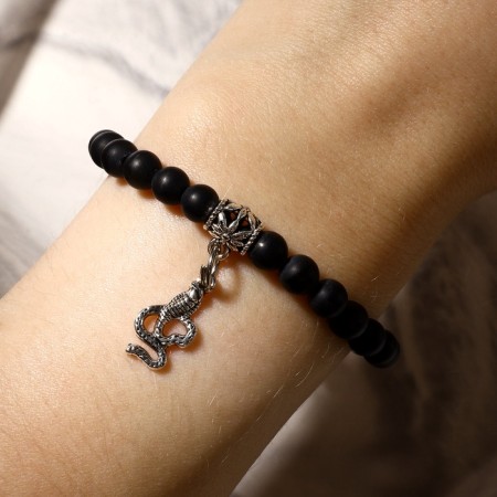 Bracelet with a suspension Mix Shar No. 6 "Shungit", 5.5cm-3