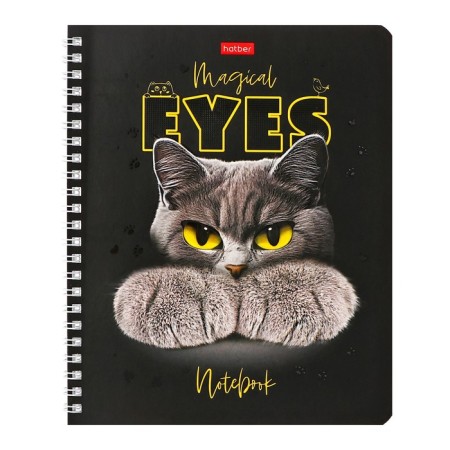 Notebook of 48 sheets in a cage, on the crest "Magic Eyes", cover Cover Cardboard, matte lamination, 3D-fluid, block 65 g/m2, mix-5
