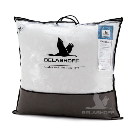 High pillow Belshoff classic, mix, size 68 x 68 fluff 50%, feather 50%, tic-3