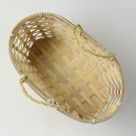 Wicker basket, 26 x 13 x 11 cm, yellow, bamboo-3