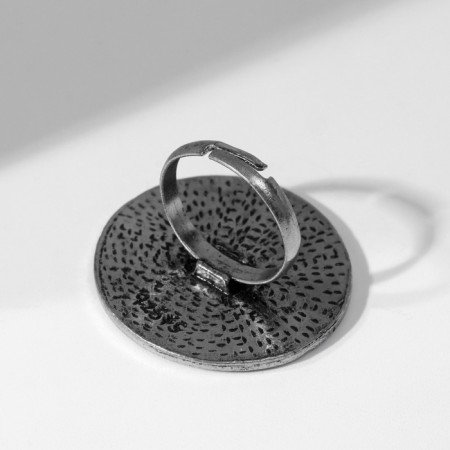 Ring of "ethnic" patterned circle, color black silver, dimensionless-2