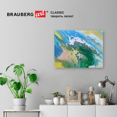 Paint for the fluid art, set 4 colors x 120 ml, brauberg, sea tones-5