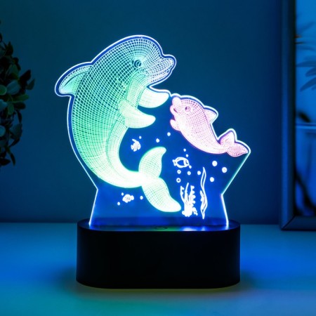 Sensor lamp "2 dolphin" LED USB (90cm) from 3xa Black Black 15x5.5x17.8 cm Risalux 765-2