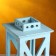 Kashpo wooden "Lantern. Provence" 17x17x31 cm, gray-blue