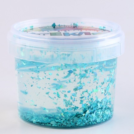Slime "Glass" with turquoise sparkles, mica 100 g-2