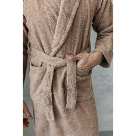 Tainted male bathrobe, size 46, cappuccino color-9