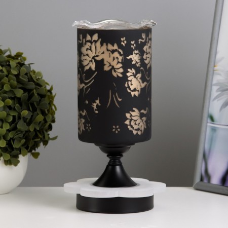 Aroma lace with backlight "Flowers" E14 40W +RGB black 10x10x24.5 cm