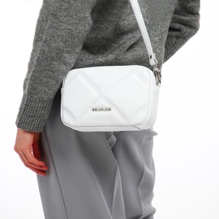 Women's bag over the shoulder Textura, small size, white color-7