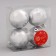 Set of balls plastic D-6 cm, 4 pcs "Frosty snowflakes" silver