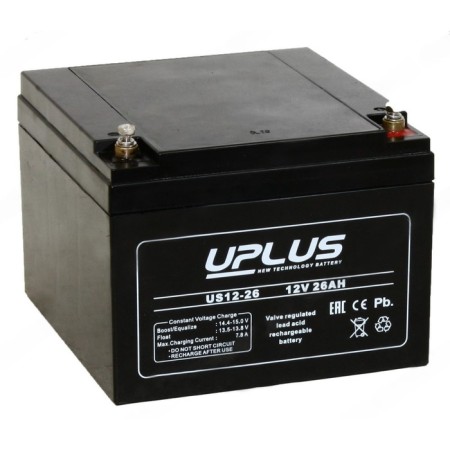 The battery UPLUS (LEOCH) 26 Ah, 12 V, US 12-26, reverse polarity