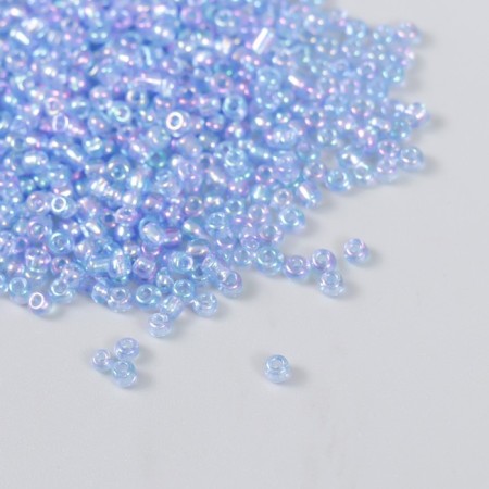 Beads "Astra" 11/0, 20 g (166 St. Blue/Transparent, Rainbow)