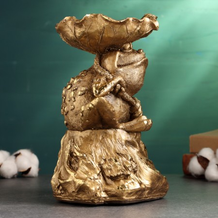 Steam for the little things "Frog on the stump" 25cm, bronze-4