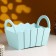 Kashpo wooden 25 × 16 × 17 cm "Maria", side pens, MDF, gray-blue