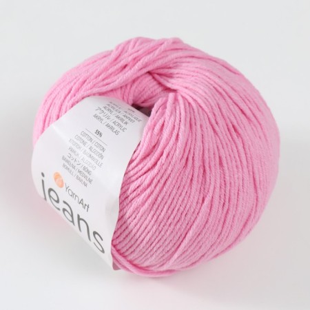 Yarn "jeans" 55% cotton, 45% acrylic 160m/50g (20 pink)-2