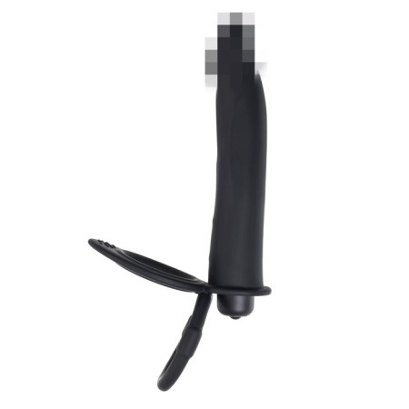 Black & Red toyfa double penetration nozzle, 19 cm, silicone, black color-1