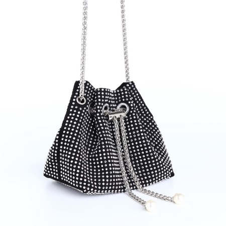 Female bag on a puff, silver color-4