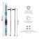 Ski kit: plastic skis 180 cm with a notch, fiberglass sticks 140 cm, SNS mounts, MIX color