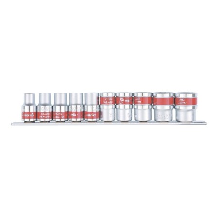 A set of end heads Matrix, 1/2 ", 12 grades, CRV, 10 pcs., 10-24 mm