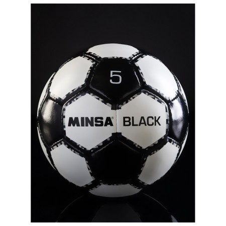 Ball football minsa Black, PU, ​​manual stitching, 32 panels, p. 5-4