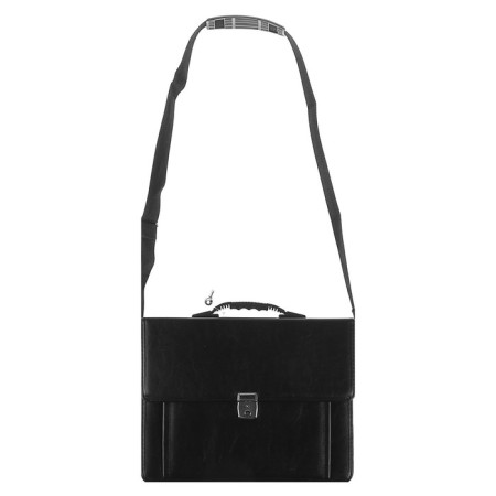 Business portfolio 380 x 290 x 90 mm, artificial leather, with the shoulder belt "Shushara" black 6s21
