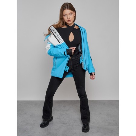 Ski jacket female, size 42, blue color-8