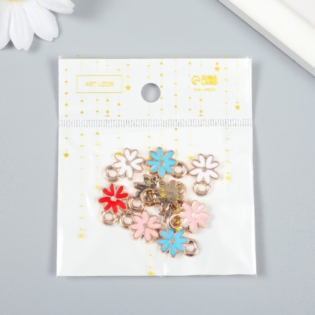 Decor for creativity plastic for metal "Chamomile" mix set 10 pcs 1.3x1.8 cm-3