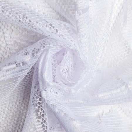 Curtain to the kitchen without curtain tape, 200x165 cm, white color, 100% polyester-3