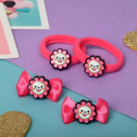 Hair set "Cute" (2 clamps 3.5 cm, 2 elastic bands) Sunny-1