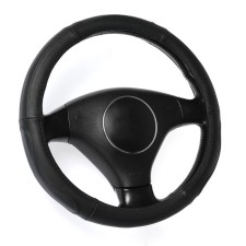 Torso steering wheel, genuine leather, size 38 cm, perforated insert, black